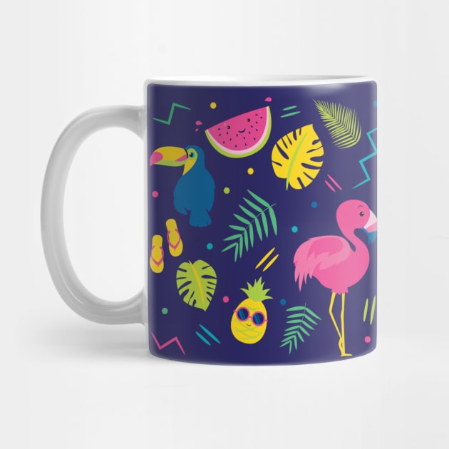 Summer Tropical Flamingo Pattern Mug by jolographics